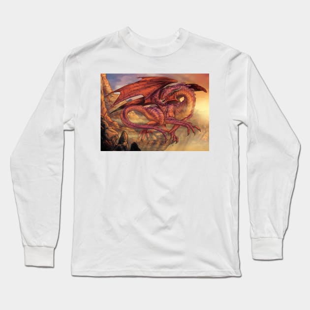 Great Red Dragon Long Sleeve T-Shirt by jpowersart